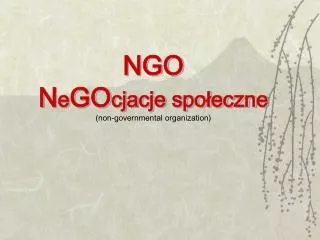 ngo n e go cjacje spo eczne non governmental organization