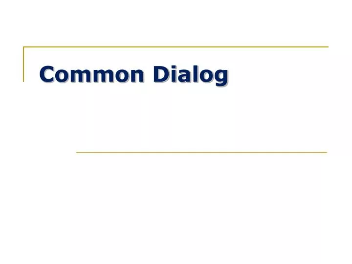 common dialog