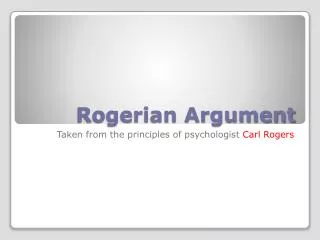 Rogerian Argument