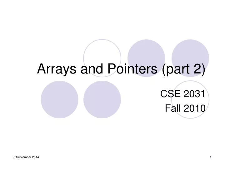 arrays and pointers part 2