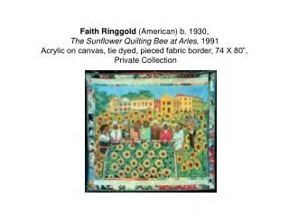 Faith Ringgold Vincent Van Gogh