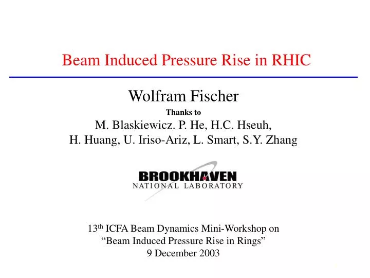 beam induced pressure rise in rhic