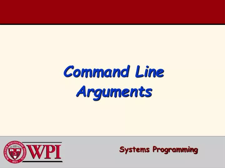 command line arguments