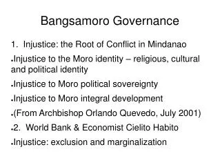 Bangsamoro Governance