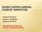 STUDENT CENTRED LEARNING: STUDENTS’ PERSPECTIVES - slide 1