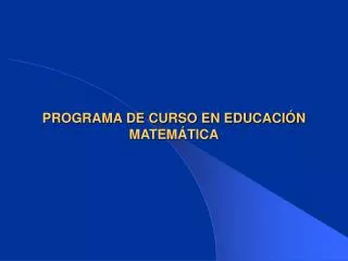 programa de curso en educaci n matem tica
