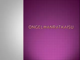 ongelmanratkaisu
