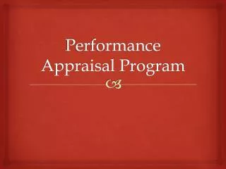 Performance Appraisal Program