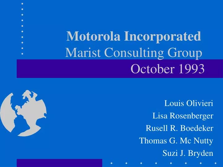 motorola incorporated marist consulting group october 1993