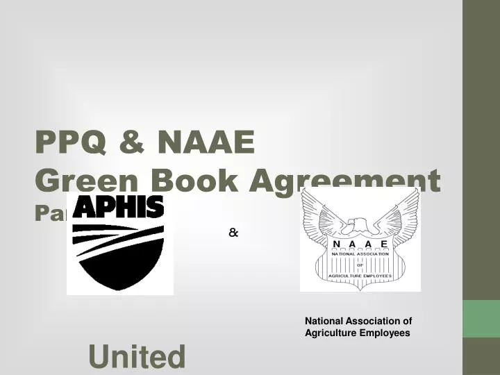 ppq naae green book agreement part iv