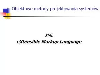 obiektowe metody projektowania system w
