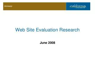 Web Site Evaluation Research
