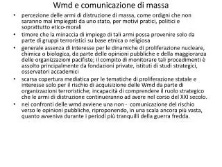 wmd e comunicazione di massa