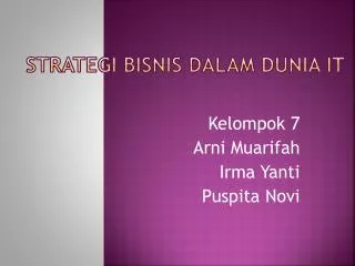 strategi bisnis dalam dunia it