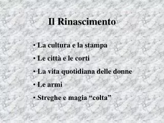 il rinascimento