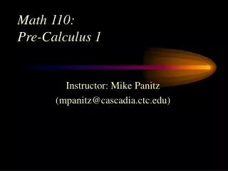 Math 110: Pre-Calculus 1