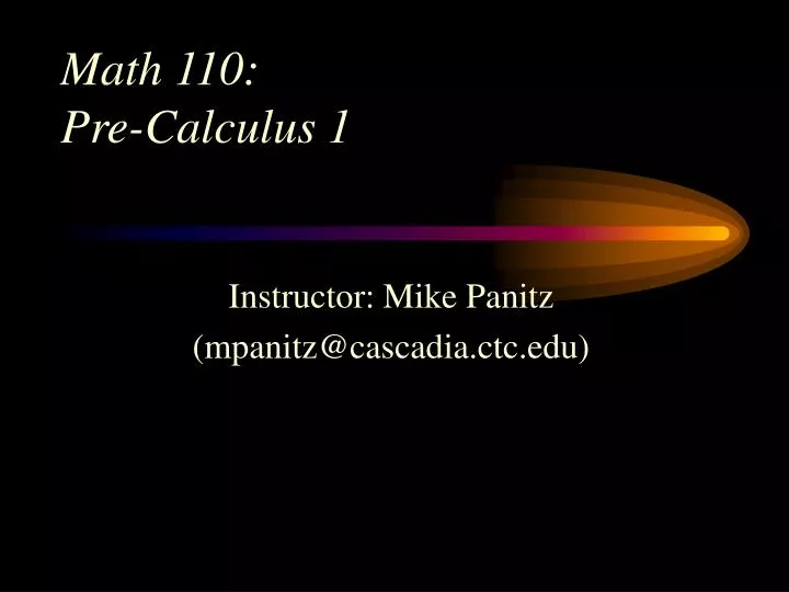 math 110 pre calculus 1