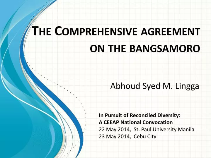 the comprehensive agreement on the bangsamoro