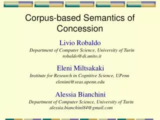 Corpus-based Semantics of Concession