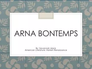 Arna Bontemps