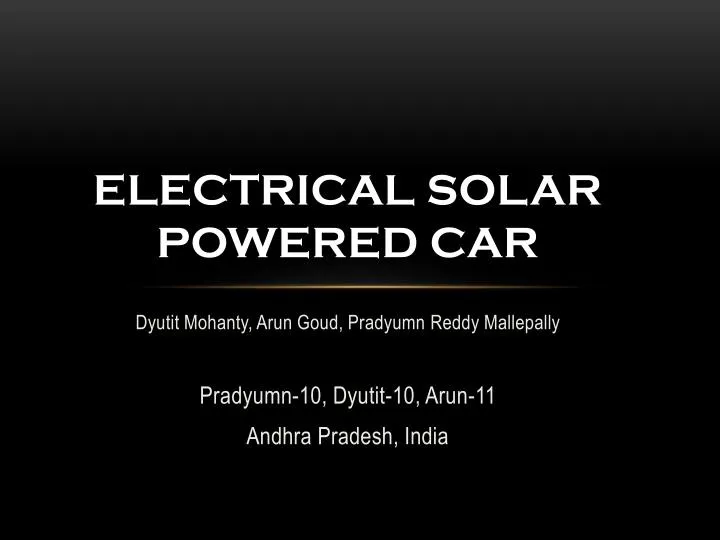 electrical solar powered car