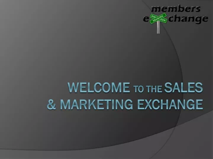 welcome to the sales marketing exchange