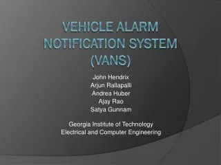 Vehicle Alarm Notification System ( VANS)