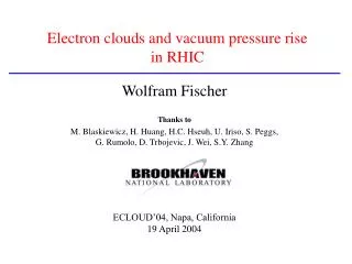 Electron clouds and vacuum pressure rise in RHIC
