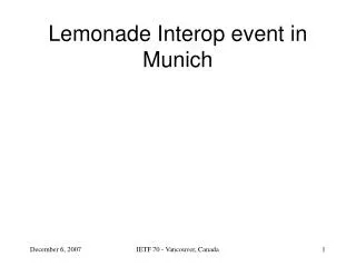 Lemonade Interop event in Munich