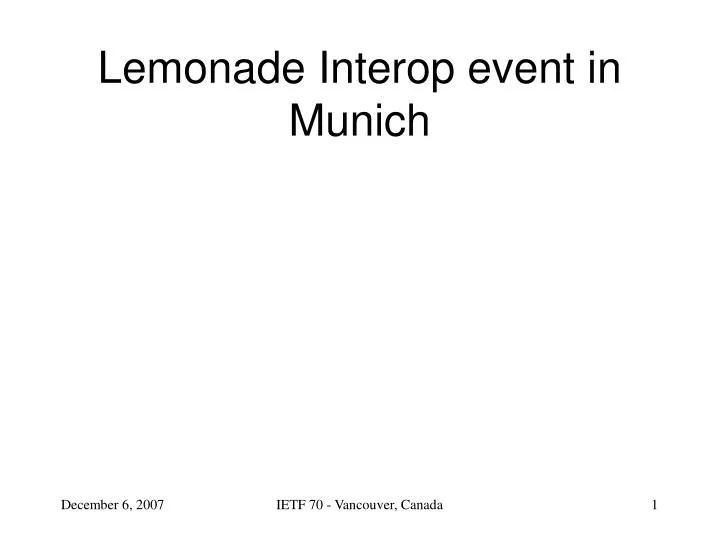 lemonade interop event in munich