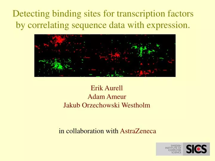 detecting binding sites for transcription factors by correlating sequence data with expression