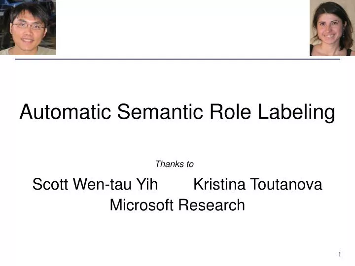 automatic semantic role labeling