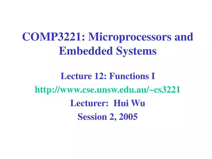 comp3221 microprocessors and embedded systems