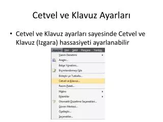 cetvel ve klavuz ayarlar