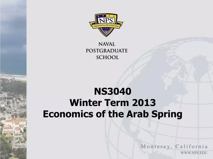 ns3040 winter term 2013 economics of the arab spring