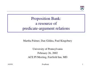 Proposition Bank: a resource of predicate-argument relations