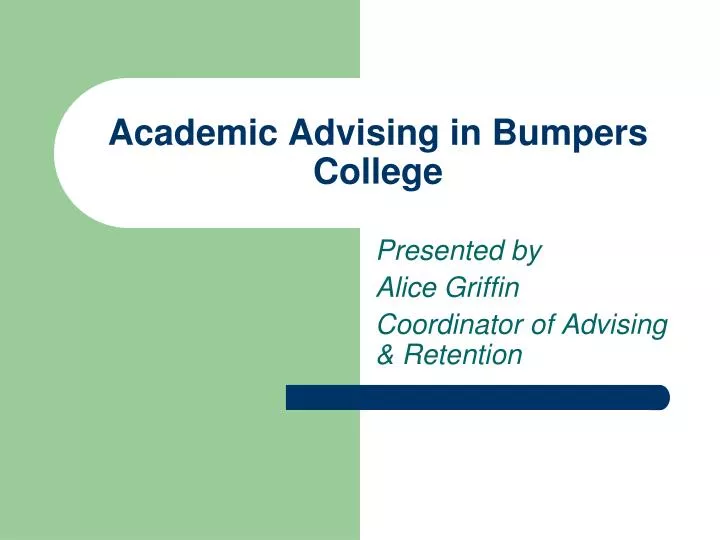 academic advising in bumpers college