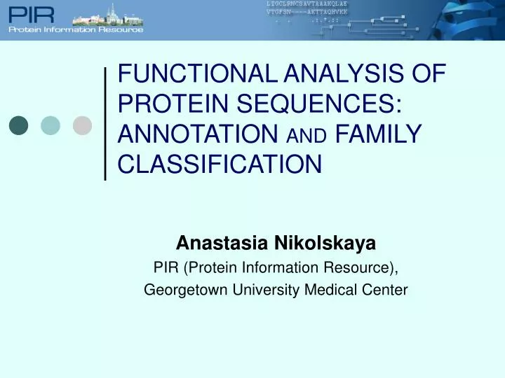 anastasia nikolskaya pir protein information resource georgetown university medical center