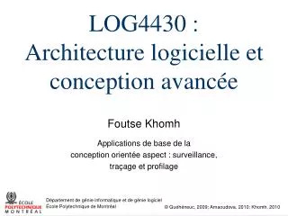 LOG4430 : Architecture logicielle et conception avancée
