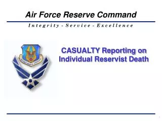 CASUALTY Reporting on Individual Reservist Death
