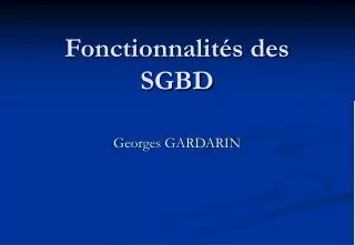 fonctionnalit s des sgbd