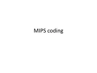 MIPS coding
