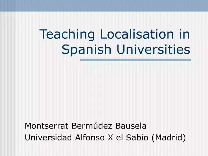 teaching localisation in spanish universities