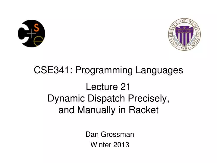 cse341 programming languages lecture 21 dynamic dispatch precisely and manually in racket