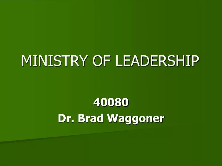 ministry of leadership