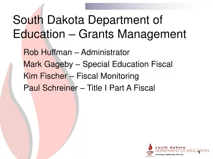 south dakota department of education grants management