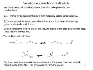 Substitution Reactions of Alcohols