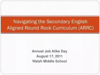 Navigating the Secondary English Aligned Round Rock Curriculum (ARRC)