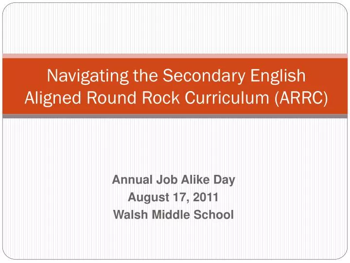 navigating the secondary english aligned round rock curriculum arrc