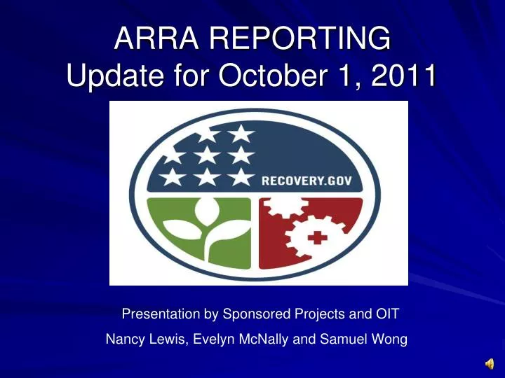 arra reporting update for october 1 2011